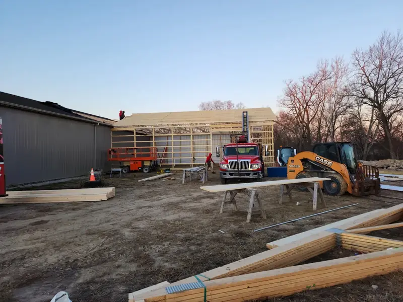 Room addition and building construction project by Rick's Roofing in Central Indiana